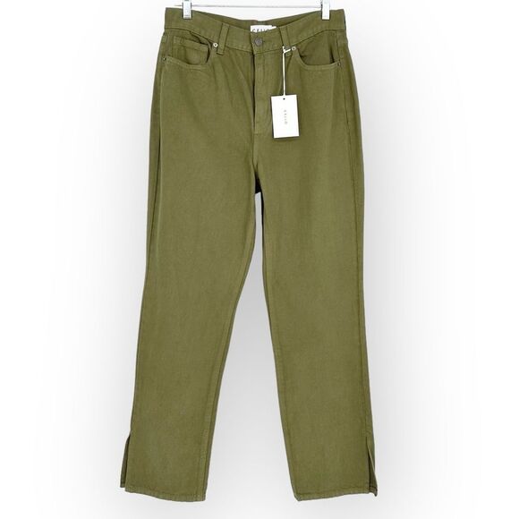 CELLO NWT Split‎ Ankle Olive Colored Denim High-Rise Jeans size 9 Junior - Picture 1 of 7